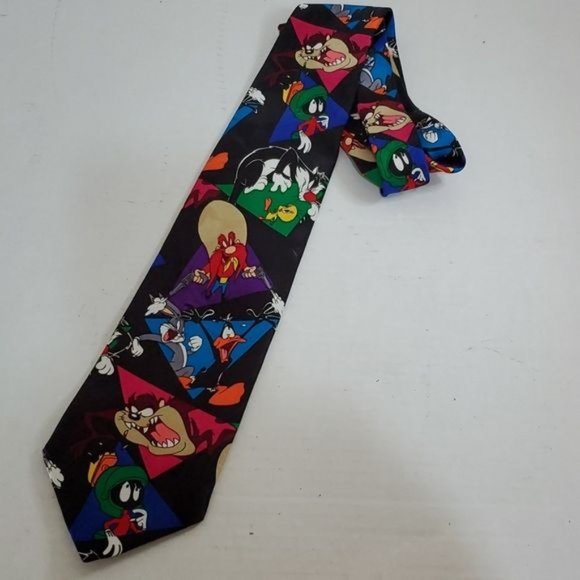 Looney Tunes Mania Men's Tie Vintage Bugs Bunny Daffy Duck Sylvester Tweetie - Picture 7 of 7